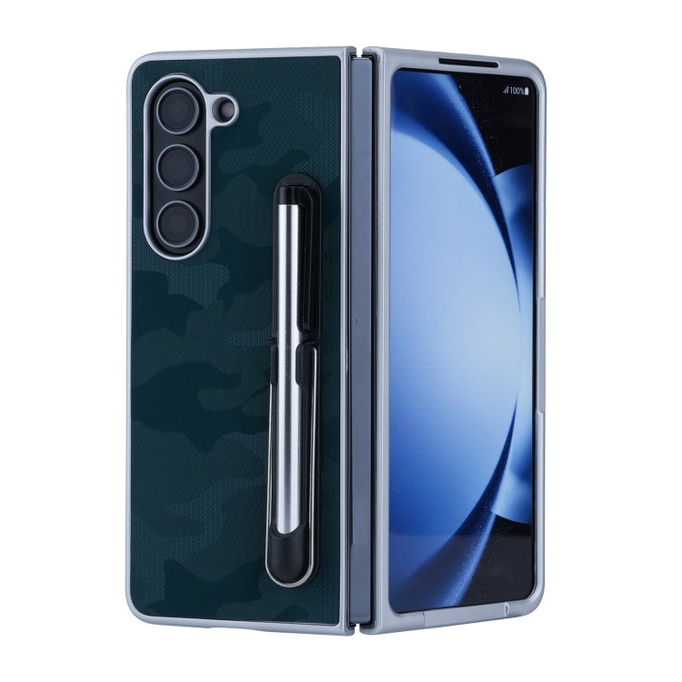 For Samsung Galaxy Z Fold4 5G PC Hybrid PU Stand Foldable Phone Case with Touch Pen