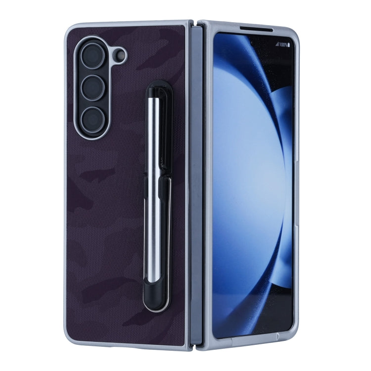 For Samsung Galaxy Z Fold4 5G PC Hybrid PU Stand Foldable Phone Case with Touch Pen