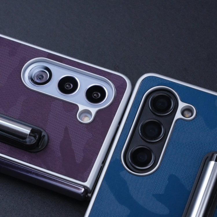 For Samsung Galaxy Z Fold4 5G PC Hybrid PU Stand Foldable Phone Case with Touch Pen
