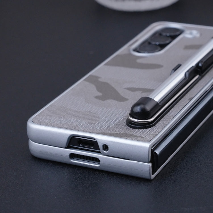 For Samsung Galaxy Z Fold4 5G PC Hybrid PU Stand Foldable Phone Case with Touch Pen