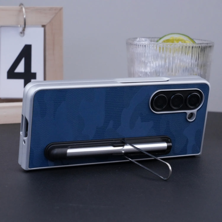 For Samsung Galaxy Z Fold4 5G PC Hybrid PU Stand Foldable Phone Case with Touch Pen