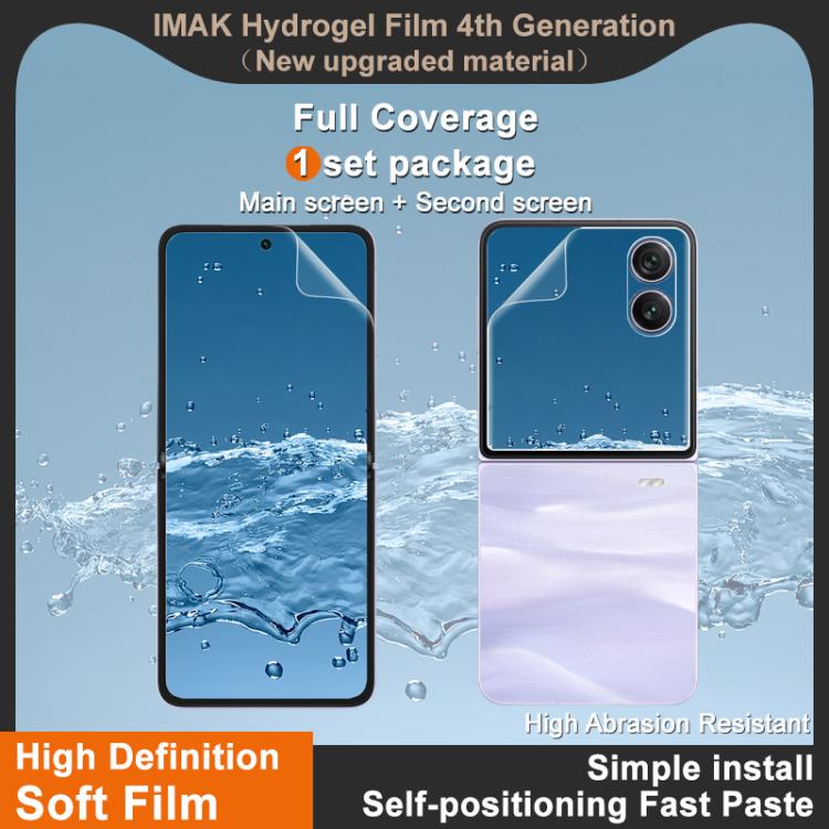 For Honor Magic V Flip 2 imak 4th Generation Screen Hydrogel Film Protector, Main Screen + Second Screen 1 Set