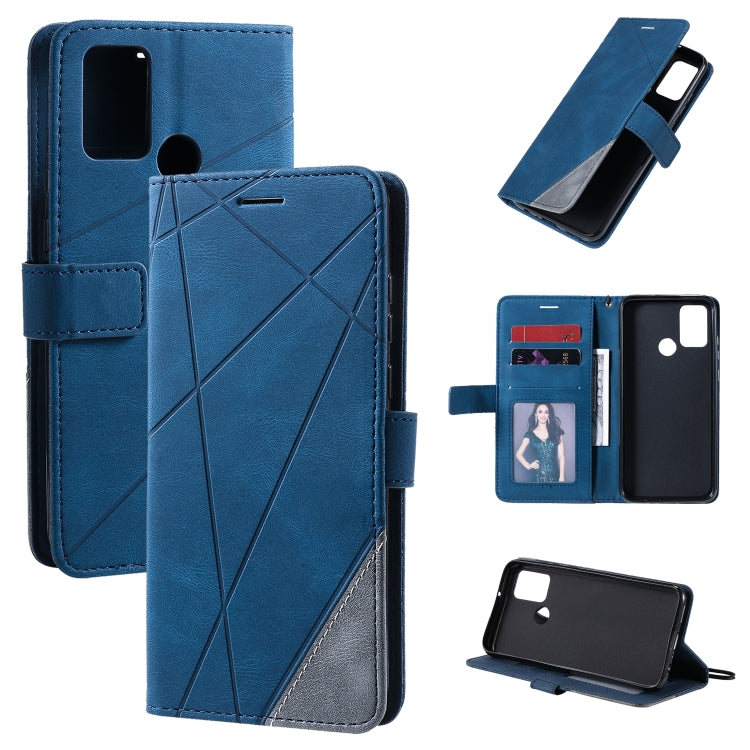 For Huawei Honor 9A Skin Feel Splicing Horizontal Flip Leather Case with Holder & Card Slots & Wallet & Photo Frame