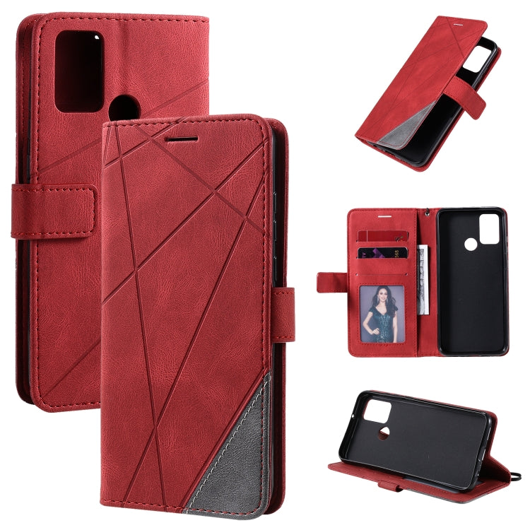 For Huawei Honor 9A Skin Feel Splicing Horizontal Flip Leather Case with Holder & Card Slots & Wallet & Photo Frame