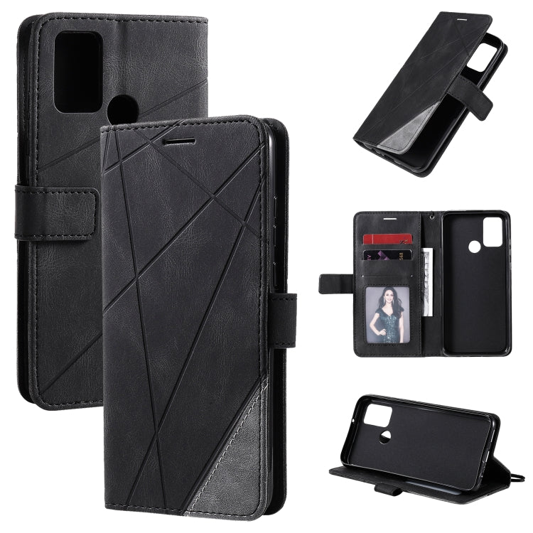 For Huawei Honor 9A Skin Feel Splicing Horizontal Flip Leather Case with Holder & Card Slots & Wallet & Photo Frame