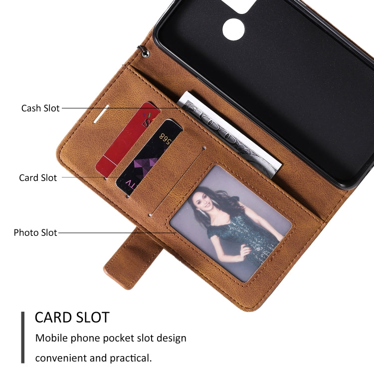 For Huawei Honor 9A Skin Feel Splicing Horizontal Flip Leather Case with Holder & Card Slots & Wallet & Photo Frame