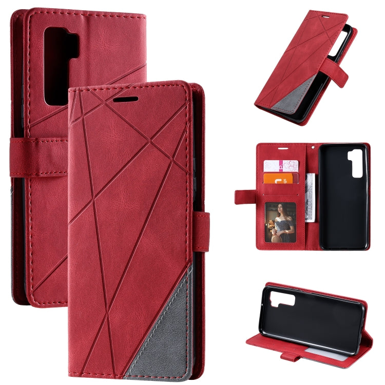 For Huawei nova 7 SE Skin Feel Splicing Horizontal Flip Leather Case with Holder & Card Slots & Wallet & Photo Frame