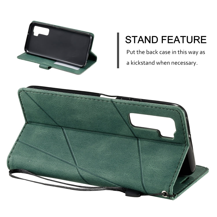 For Huawei nova 7 SE Skin Feel Splicing Horizontal Flip Leather Case with Holder & Card Slots & Wallet & Photo Frame