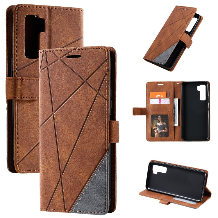 For Huawei nova 7 SE Skin Feel Splicing Horizontal Flip Leather Case with Holder & Card Slots & Wallet & Photo Frame
