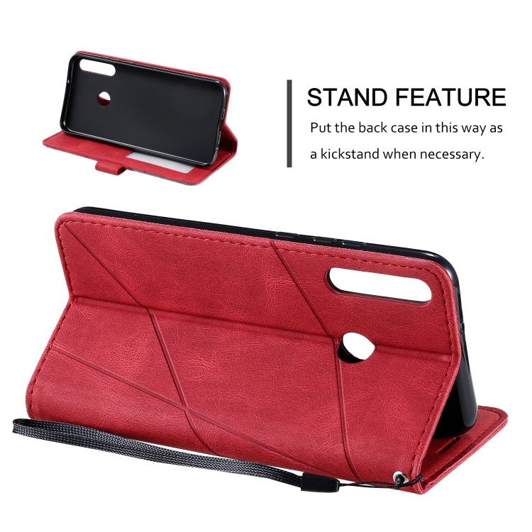 For Huawei P40 Lite E / Y7p / Honor 9C Skin Feel Splicing Horizontal Flip Leather Case with Holder & Card Slots & Wallet & Photo Frame