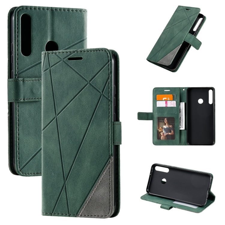 For Huawei P40 Lite E / Y7p / Honor 9C Skin Feel Splicing Horizontal Flip Leather Case with Holder & Card Slots & Wallet & Photo Frame