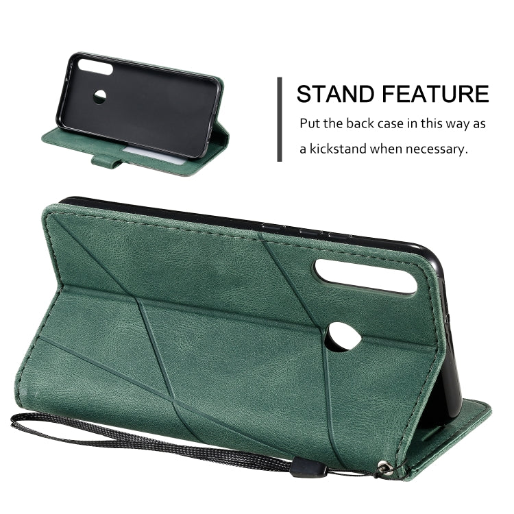 For Huawei P40 Lite E / Y7p / Honor 9C Skin Feel Splicing Horizontal Flip Leather Case with Holder & Card Slots & Wallet & Photo Frame