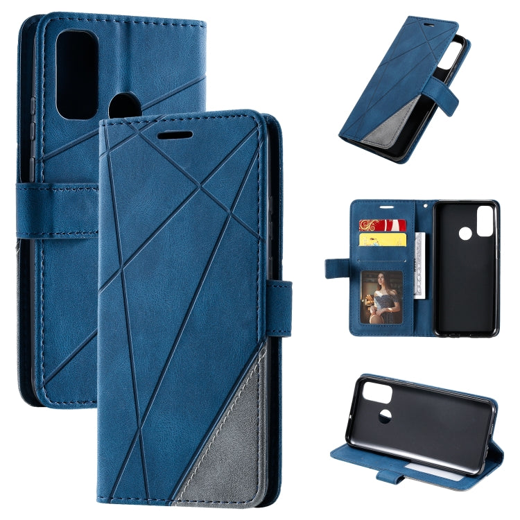 For Huawei P smart 2020 Skin Feel Splicing Horizontal Flip Leather Case with Holder & Card Slots & Wallet & Photo Frame