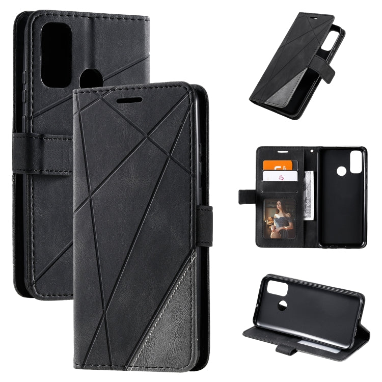 For Huawei P smart 2020 Skin Feel Splicing Horizontal Flip Leather Case with Holder & Card Slots & Wallet & Photo Frame