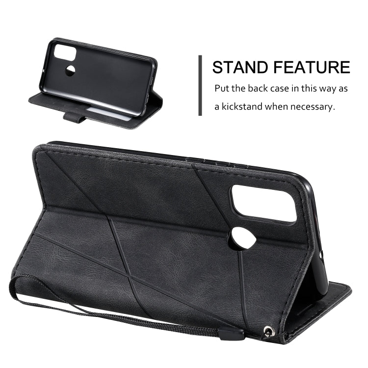 For Huawei P smart 2020 Skin Feel Splicing Horizontal Flip Leather Case with Holder & Card Slots & Wallet & Photo Frame
