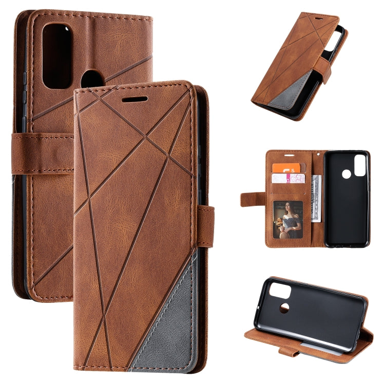 For Huawei P smart 2020 Skin Feel Splicing Horizontal Flip Leather Case with Holder & Card Slots & Wallet & Photo Frame