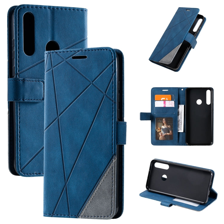For Huawei Y6p Skin Feel Splicing Horizontal Flip Leather Case with Holder & Card Slots & Wallet & Photo Frame