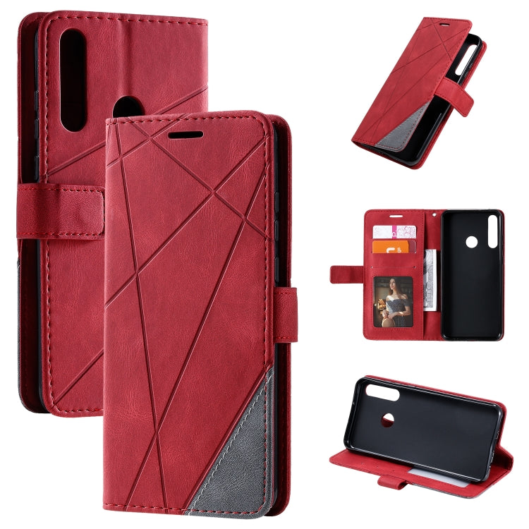 For Huawei Y6p Skin Feel Splicing Horizontal Flip Leather Case with Holder & Card Slots & Wallet & Photo Frame