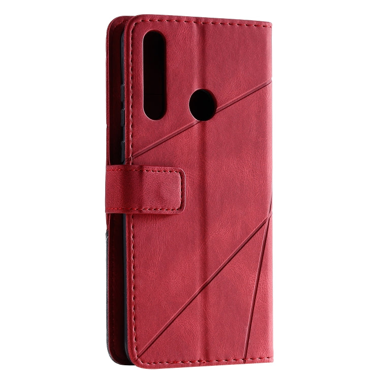 For Huawei Y6p Skin Feel Splicing Horizontal Flip Leather Case with Holder & Card Slots & Wallet & Photo Frame