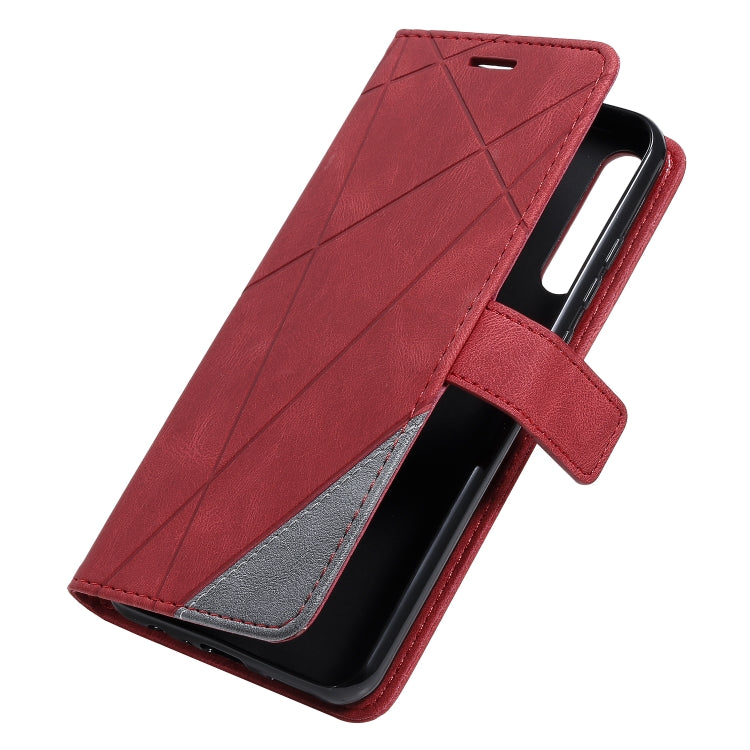 For Huawei Y6p Skin Feel Splicing Horizontal Flip Leather Case with Holder & Card Slots & Wallet & Photo Frame