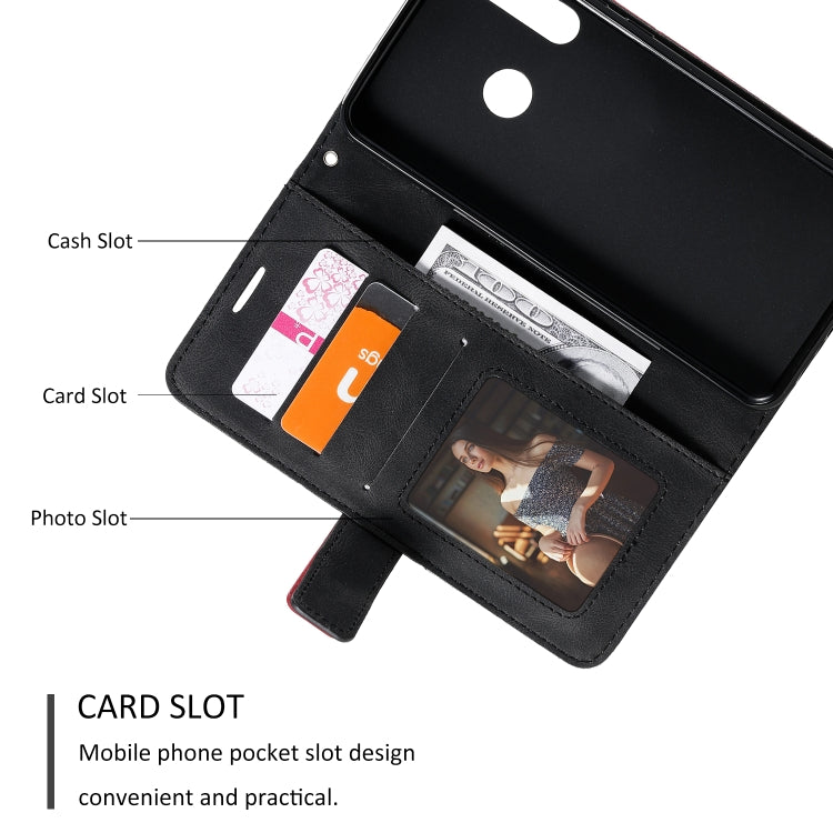 For Huawei Y6p Skin Feel Splicing Horizontal Flip Leather Case with Holder & Card Slots & Wallet & Photo Frame