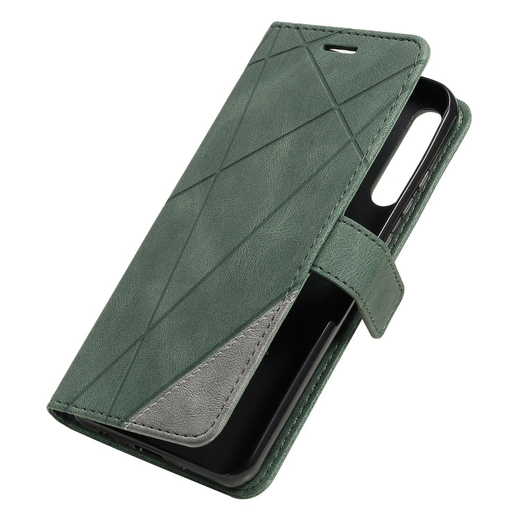 For Huawei Y6p Skin Feel Splicing Horizontal Flip Leather Case with Holder & Card Slots & Wallet & Photo Frame