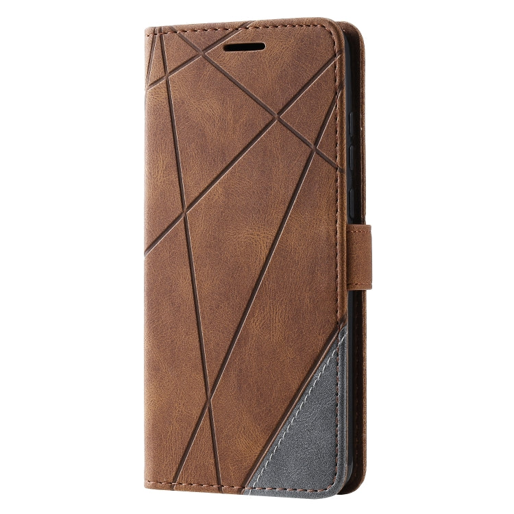 For Huawei Y6p Skin Feel Splicing Horizontal Flip Leather Case with Holder & Card Slots & Wallet & Photo Frame