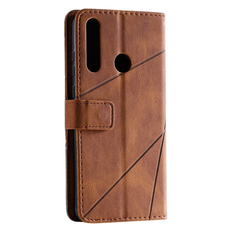 For Huawei Y6p Skin Feel Splicing Horizontal Flip Leather Case with Holder & Card Slots & Wallet & Photo Frame