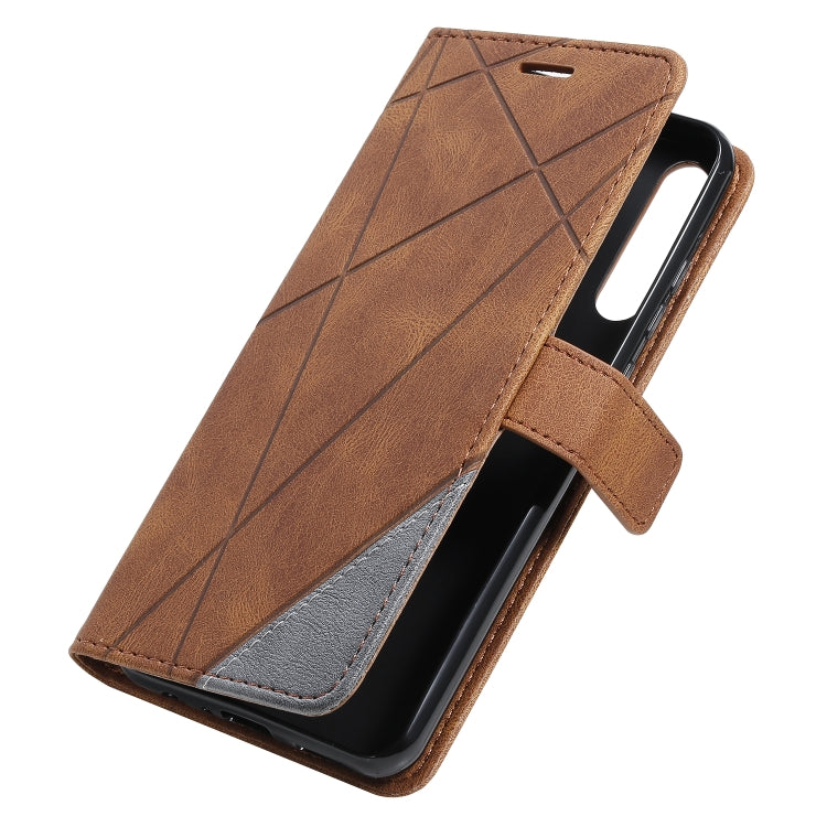 For Huawei Y6p Skin Feel Splicing Horizontal Flip Leather Case with Holder & Card Slots & Wallet & Photo Frame