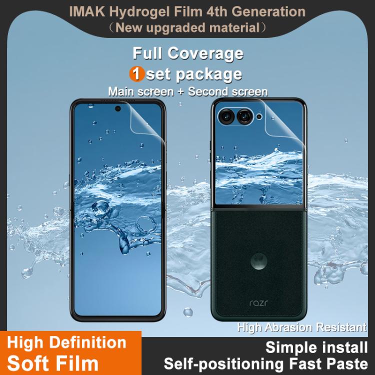 For Motorola Razr 60 Ultra/70 Ultra imak 4th Generation Screen Hydrogel Film Protector, Main Screen + Second Screen 1 Set