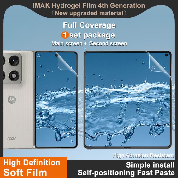 For Motorola Razr Fold 5G imak 4th Generation Screen Hydrogel Film Protector, Main Screen + Second Screen 1 Set