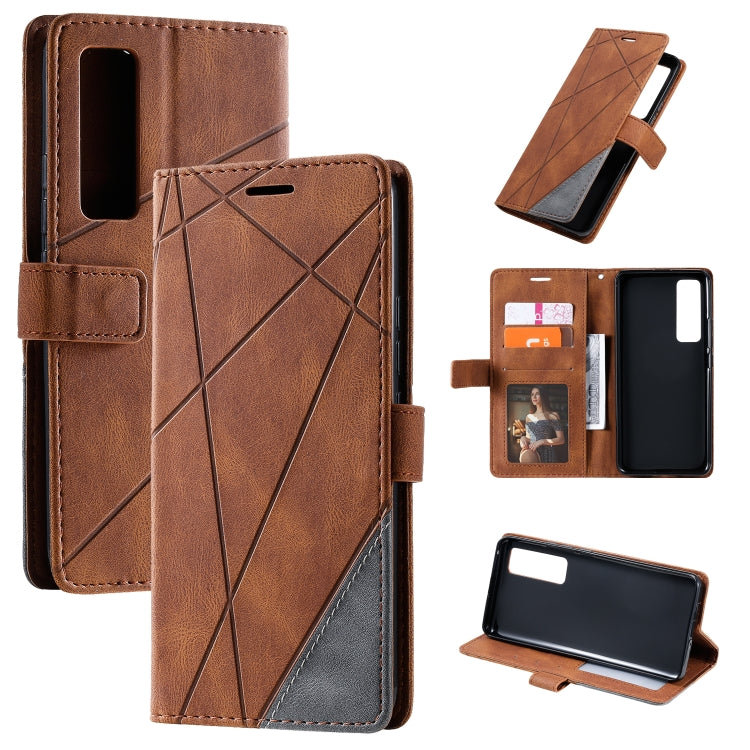 For Huawei nova 7 Pro 5G Skin Feel Splicing Horizontal Flip Leather Case with Holder & Card Slots & Wallet & Photo Frame