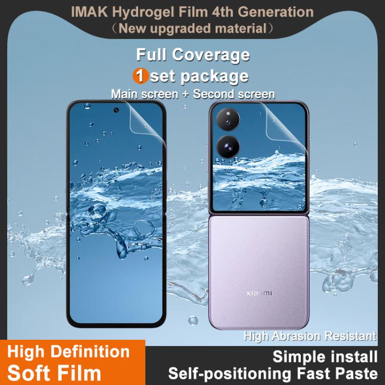 For Xiaomi Mix Flip 2 imak 4th Generation Screen Hydrogel Film Protector, Main Screen + Second Screen 1 Set