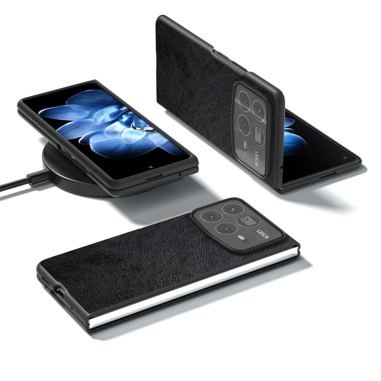 For Xiaomi Mix Fold 4 Dual Color Lichi Texture PU Phone Case