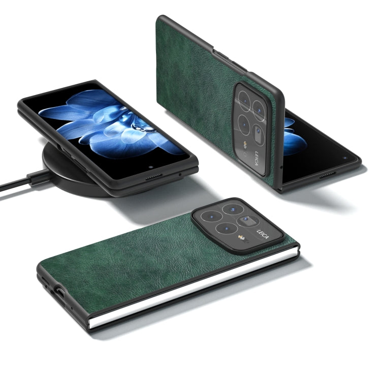 For Xiaomi Mix Fold 4 Dual Color Lichi Texture PU Phone Case