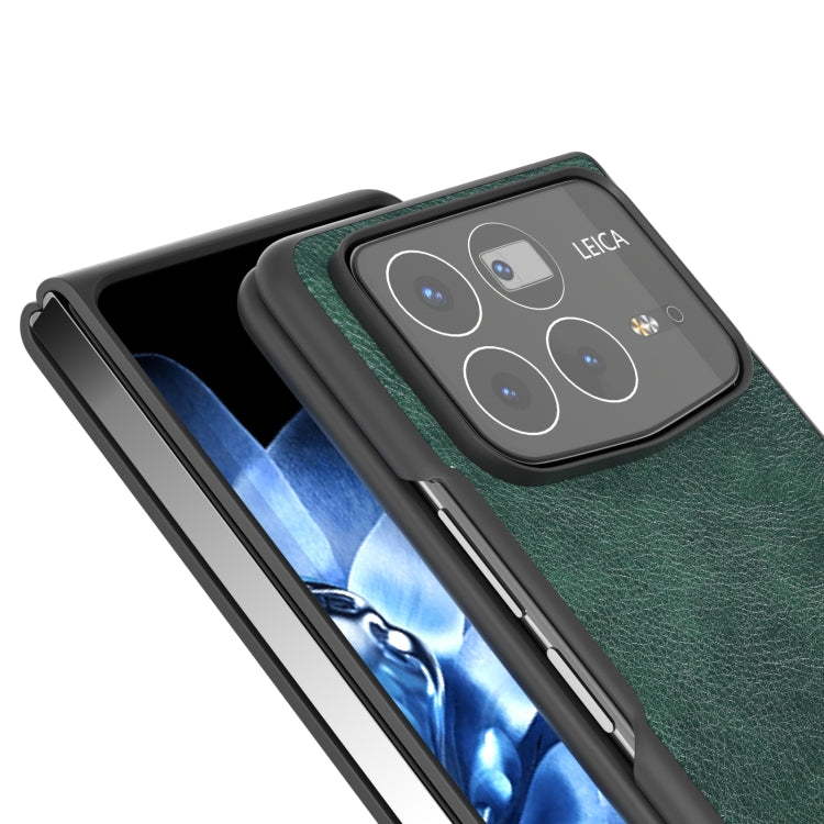 For Xiaomi Mix Fold 4 Dual Color Lichi Texture PU Phone Case