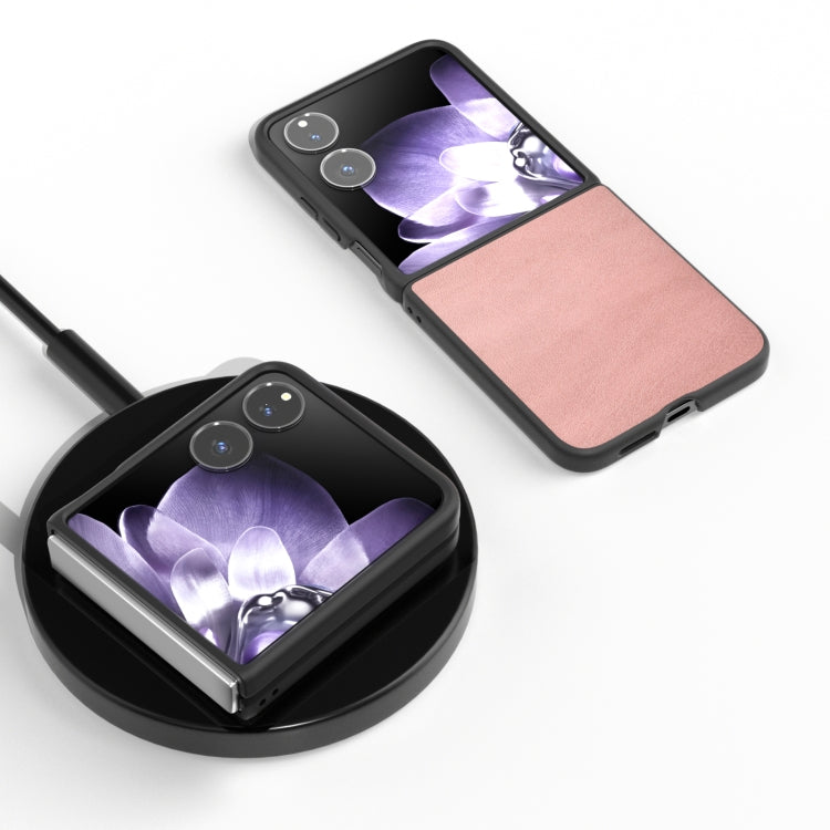 For Xiaomi Mix Flip Black Edge Two-color Calf Texture PU Phone Case