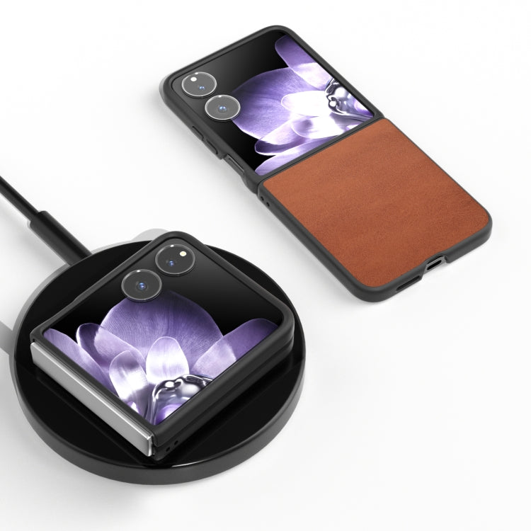 For Xiaomi Mix Flip Black Edge Two-color Calf Texture PU Phone Case