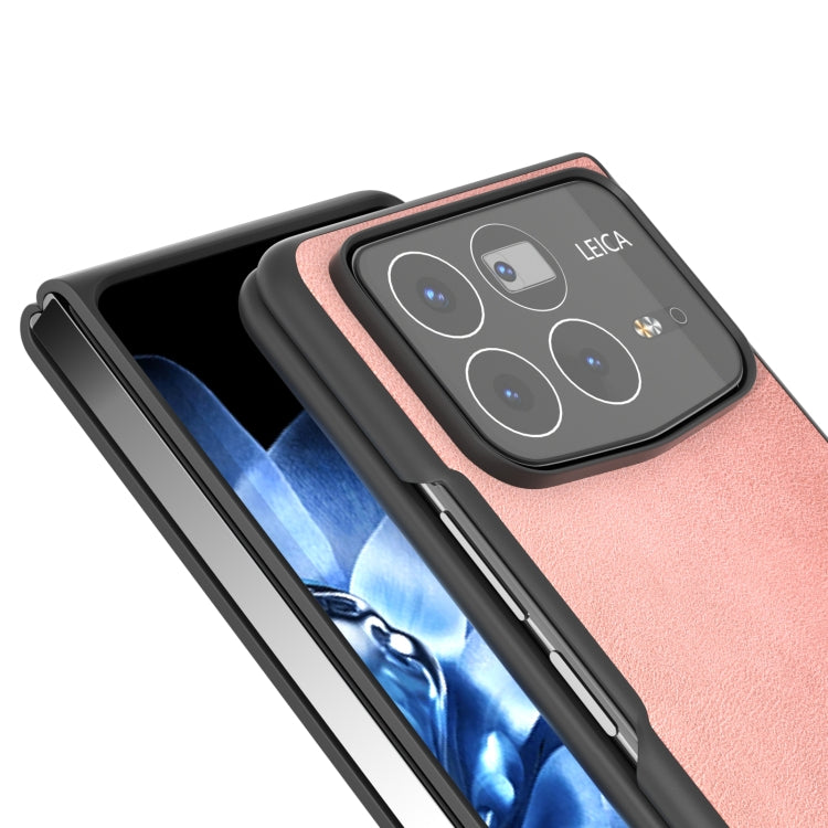 For Xiaomi Mix Fold 4 Black Edge Two-color Calf Texture PU Phone Case