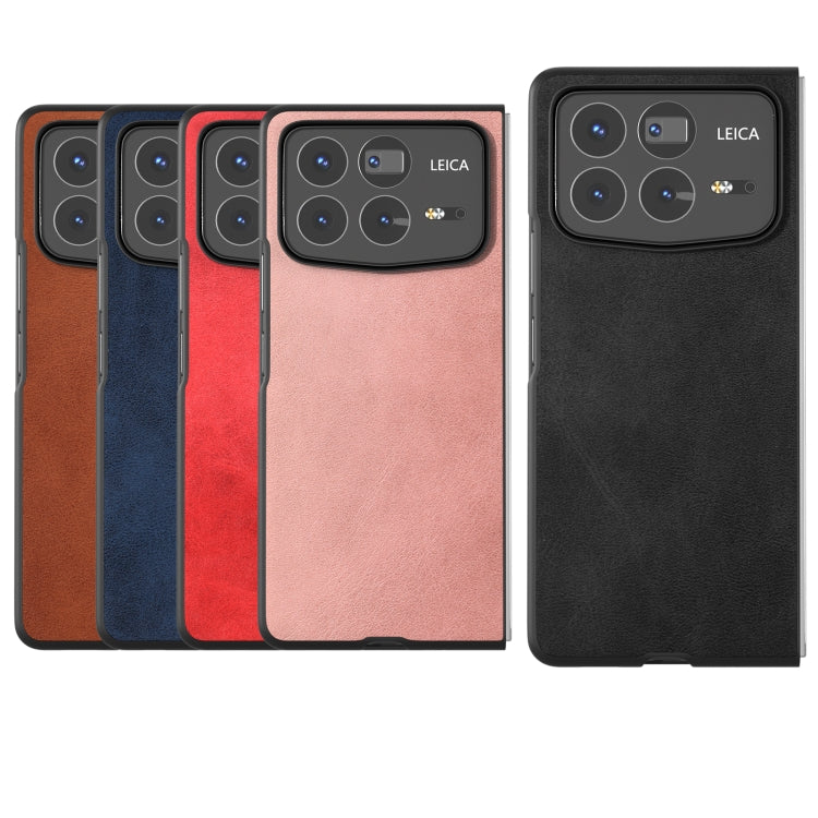 For Xiaomi Mix Fold 4 Black Edge Two-color Calf Texture PU Phone Case