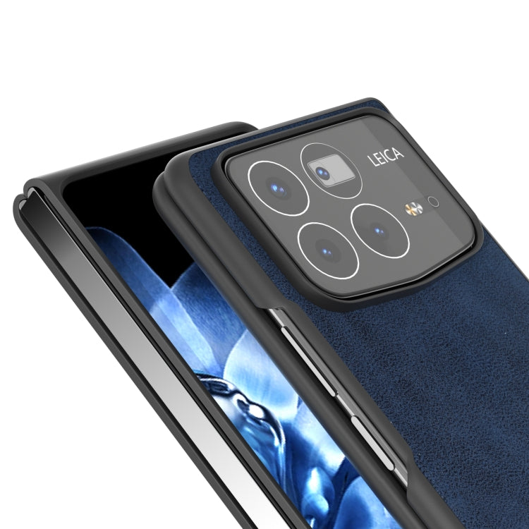 For Xiaomi Mix Fold 4 Black Edge Two-color Calf Texture PU Phone Case