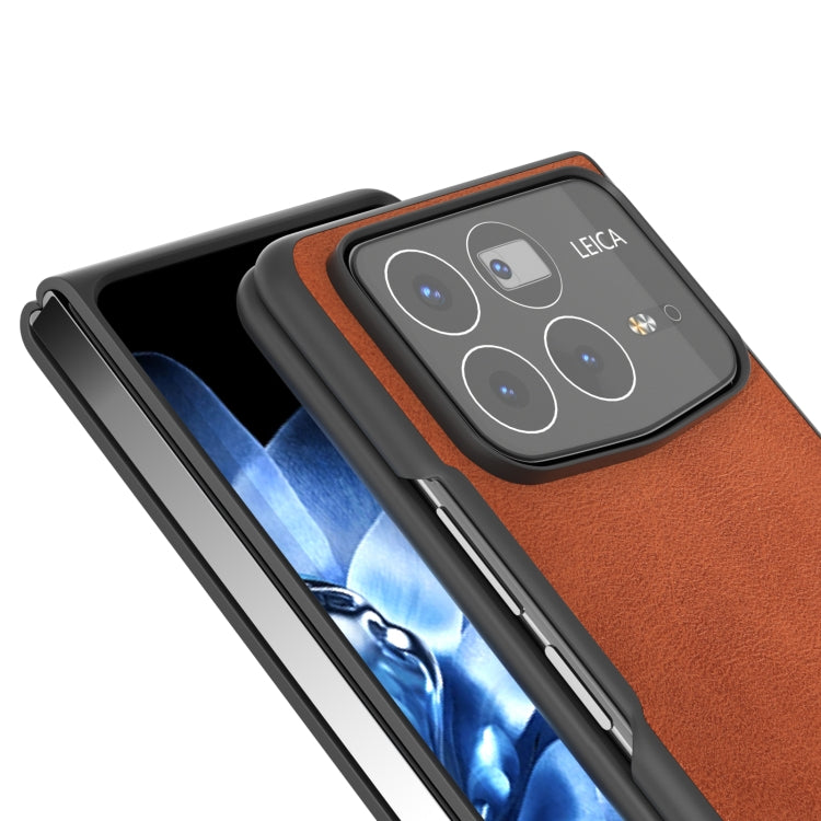 For Xiaomi Mix Fold 4 Black Edge Two-color Calf Texture PU Phone Case