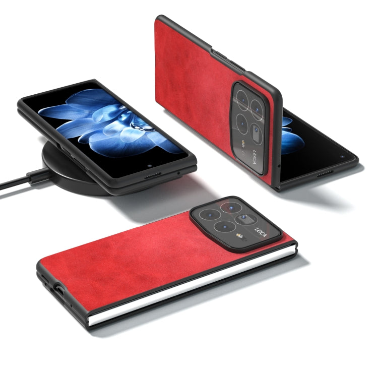 For Xiaomi Mix Fold 4 Black Edge Two-color Calf Texture PU Phone Case