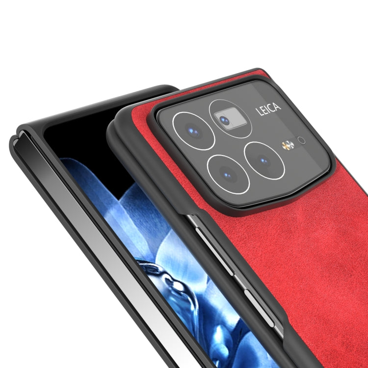 For Xiaomi Mix Fold 4 Black Edge Two-color Calf Texture PU Phone Case