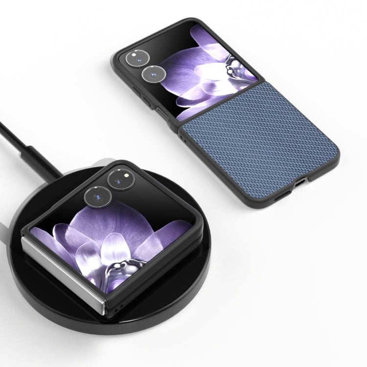For Xiaomi Mix Flip Black Frame Carbon Fiber Texture PU Phone Case