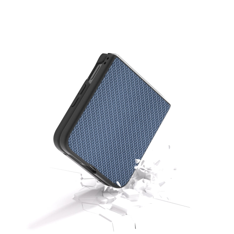For Xiaomi Mix Flip Black Frame Carbon Fiber Texture PU Phone Case