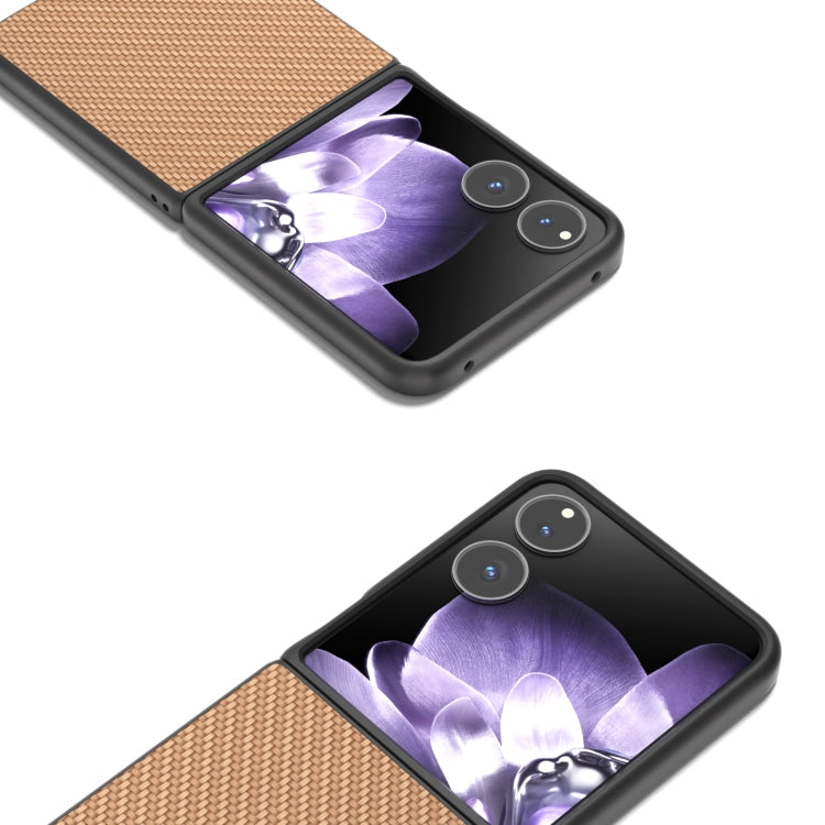 For Xiaomi Mix Flip Black Frame Carbon Fiber Texture PU Phone Case