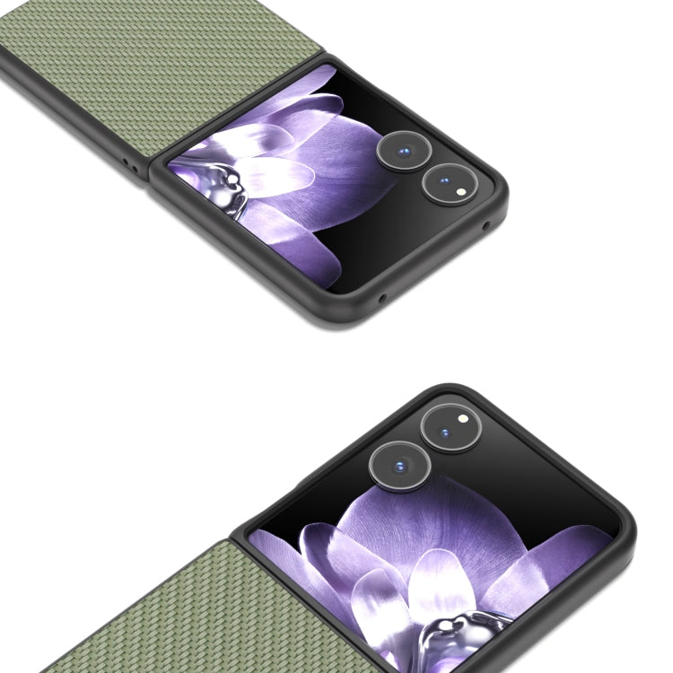 For Xiaomi Mix Flip Black Frame Carbon Fiber Texture PU Phone Case