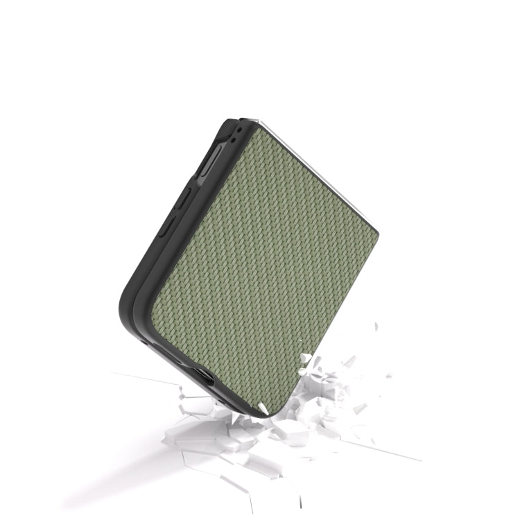 For Xiaomi Mix Flip Black Frame Carbon Fiber Texture PU Phone Case