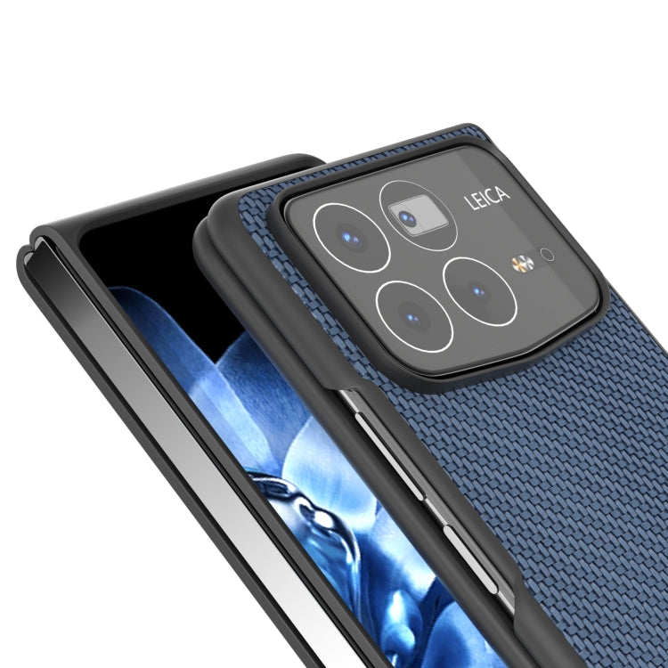 For Xiaomi Mix Fold 4 Black Frame Carbon Fiber Texture PU Phone Case